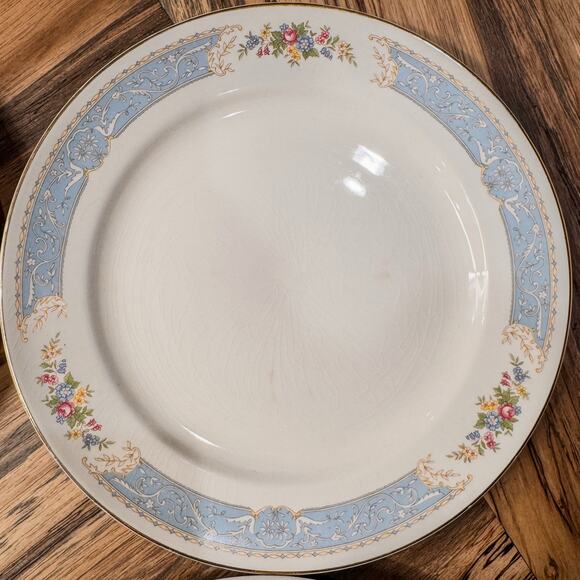 1939 Edwin Knowles-Blue Dawn Collection, Semi-Vitreous-Plates-10”- Set of 4 - Picture 6 of 10